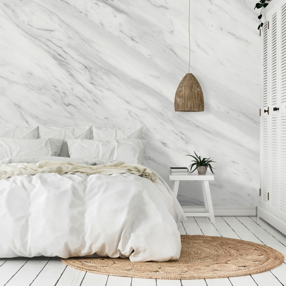 Papel de Parede Personalizado Mármore Pó de Prata