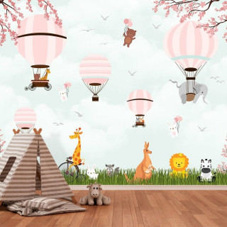 Papel de Parede Personalizado Balões Cute