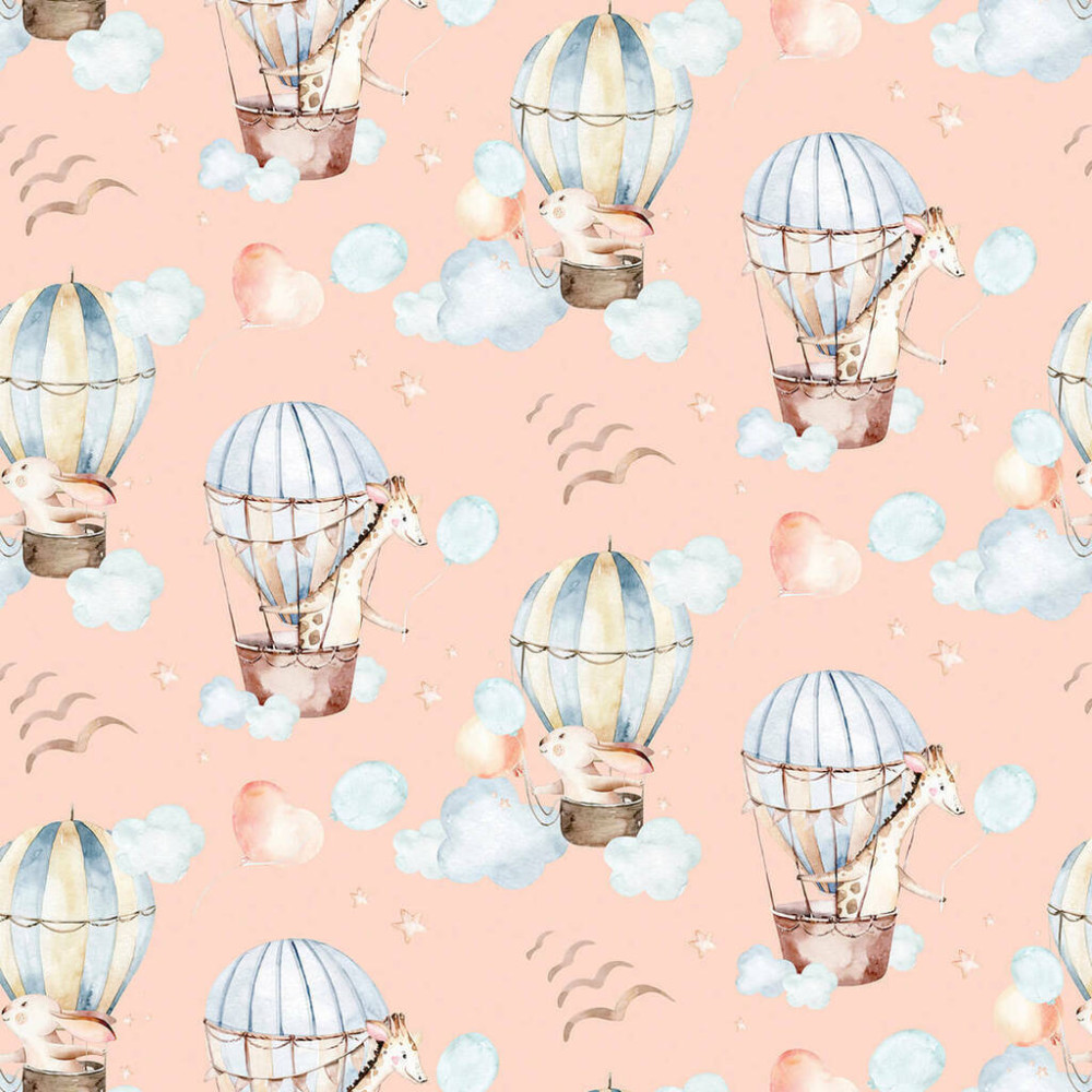 Papel de Parede Baby Animais nos Balões