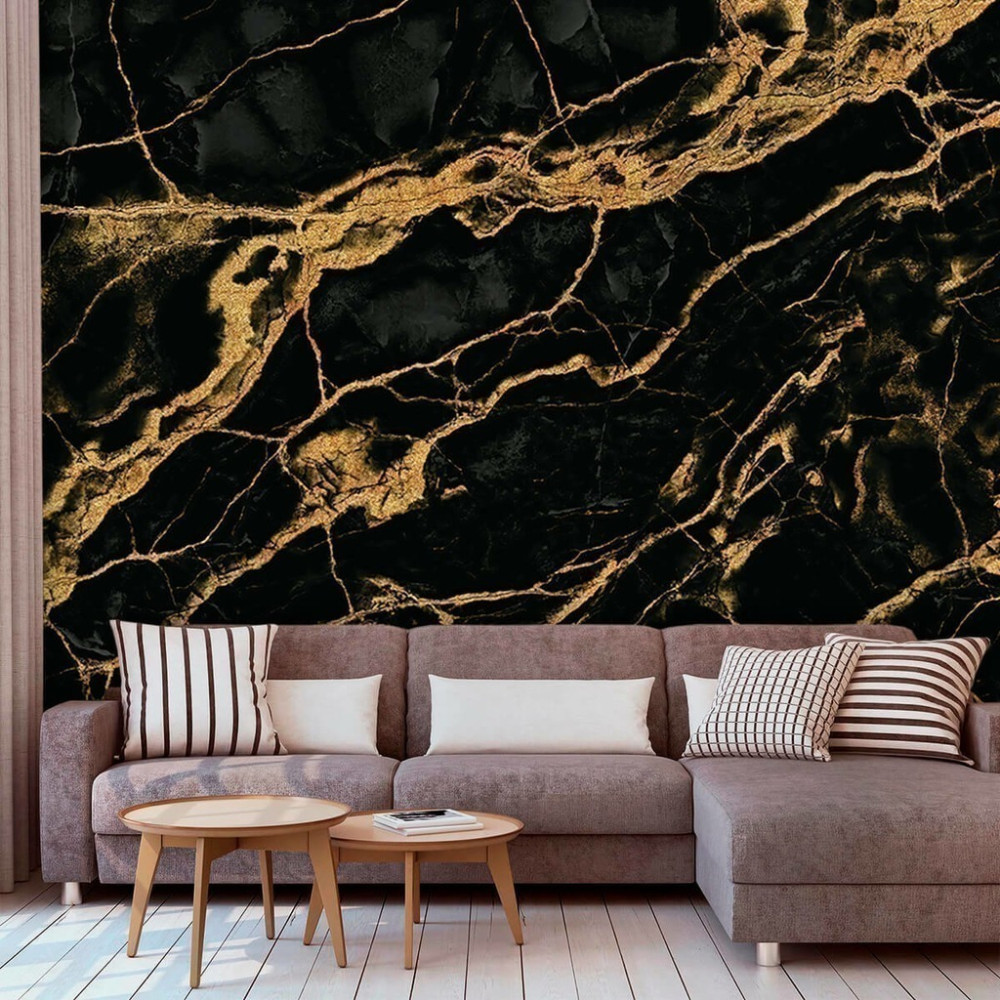 Papel de Parede Personalizado Mármore Cinza Iluminado Papel de Parede Personalizado Mármore Cinza Iluminado