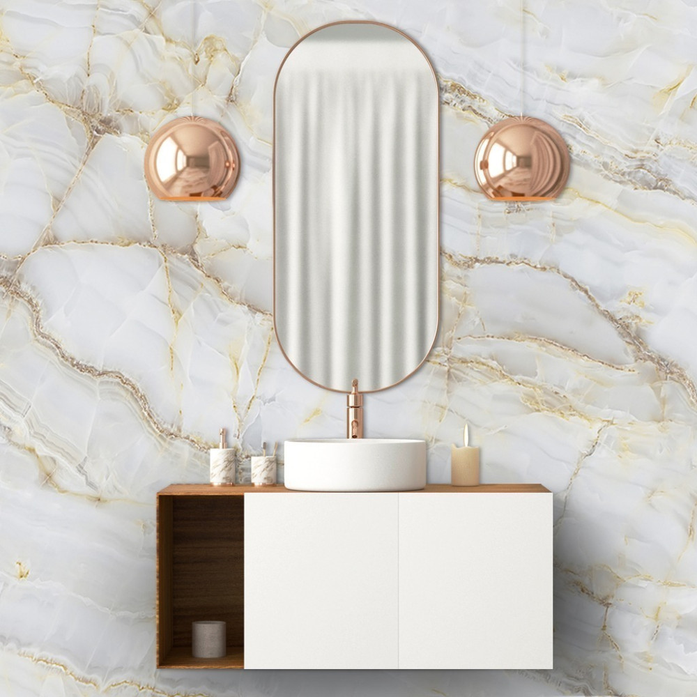 Papel de Parede Personalizado Mármore Branco Vintage