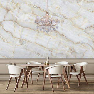 Papel de Parede Personalizado Mármore Branco Vintage
