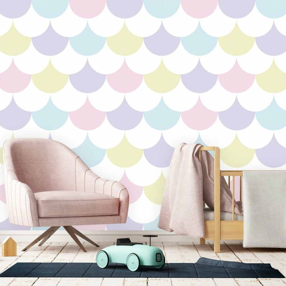 Papel De Parede Personalizado Escamas Tons Pastéis Papel De Parede Personalizado Escamas Tons Pastéis