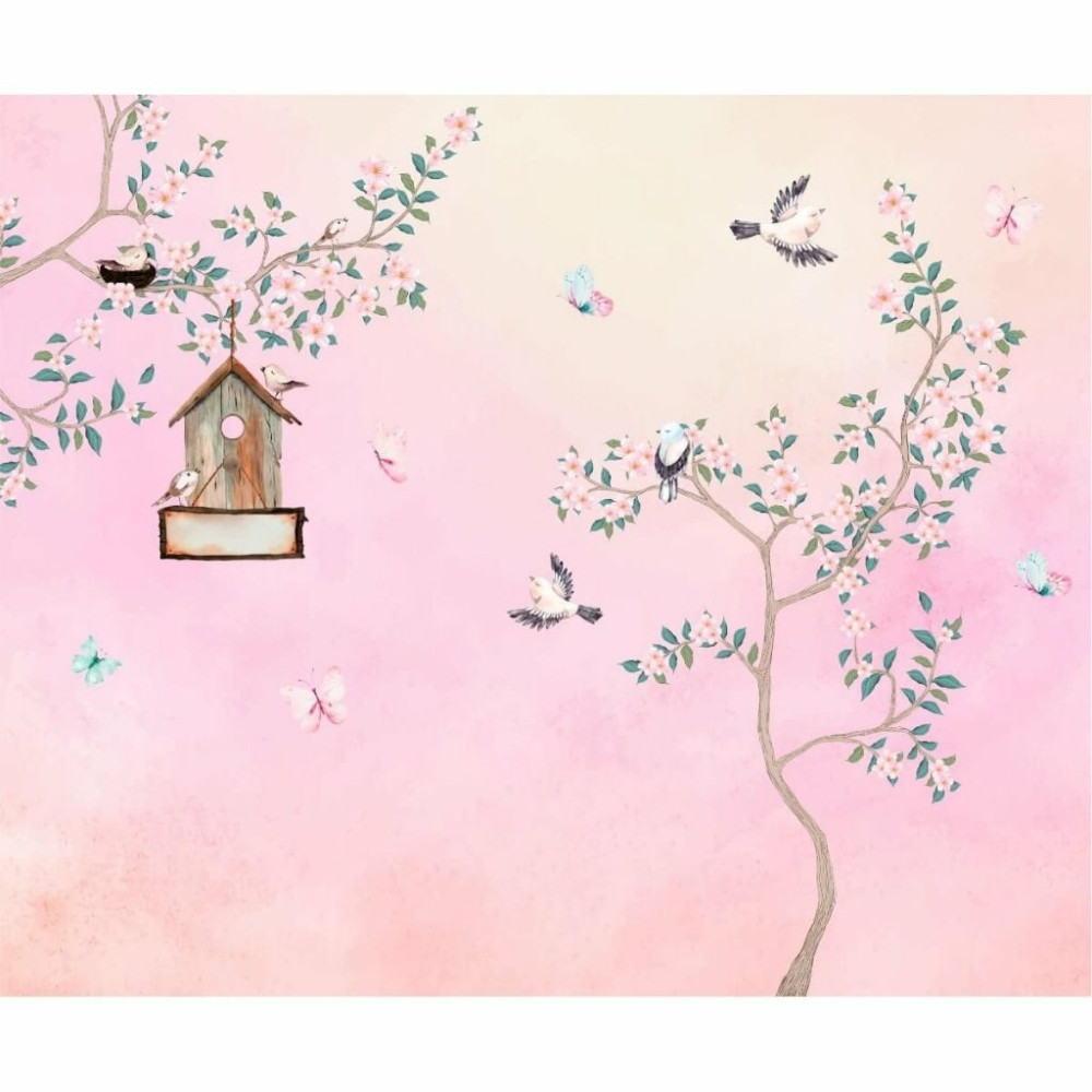 Papel de Parede Personalizado Ninho de Pássaros