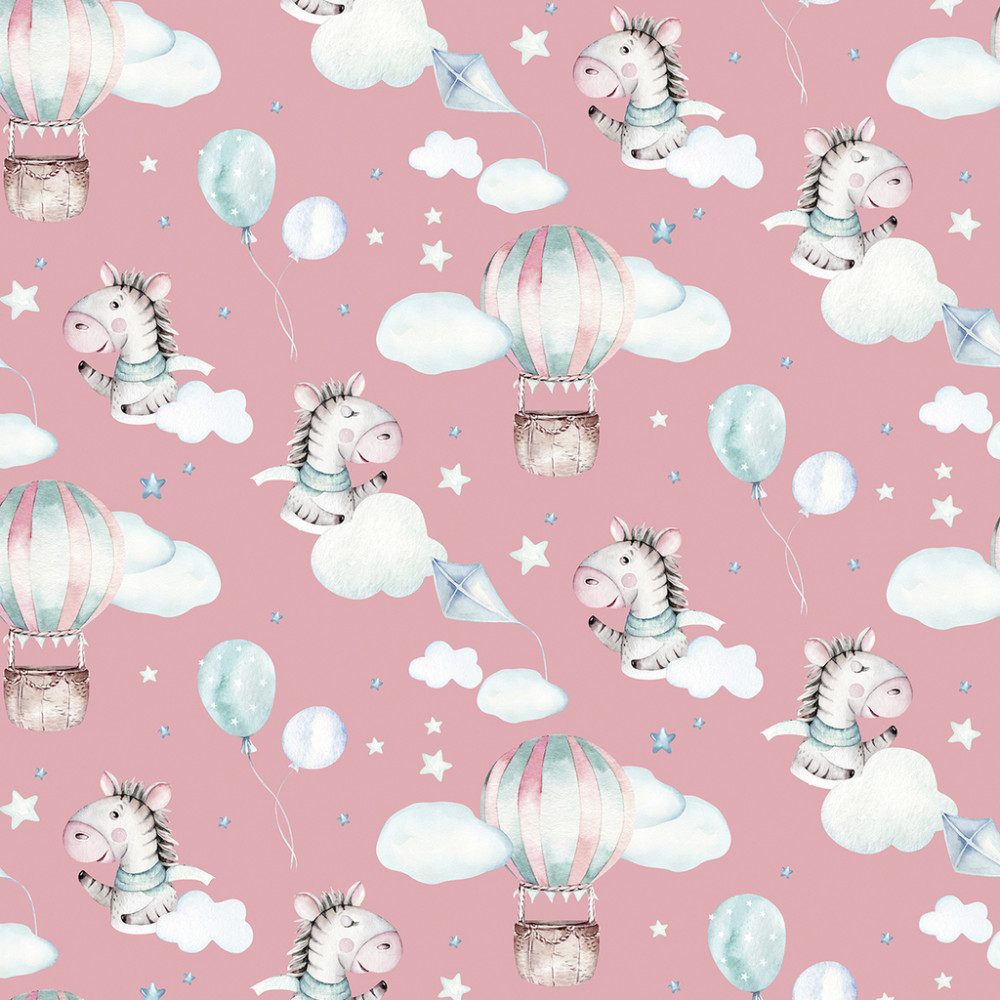 Papel de Parede Baby Zebras nas Nuvens Papel de Parede Baby Zebras nas Nuvens
