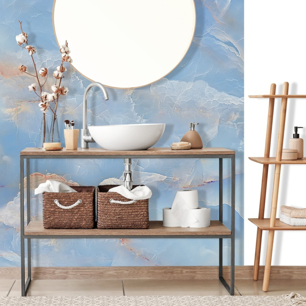 Papel de Parede Personalizado Mármore Aquamarine Papel de Parede Personalizado Mármore Aquamarine