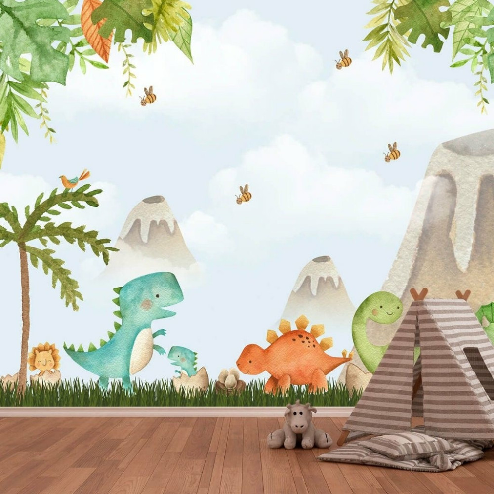 Papel de Parede Personalizado Baby Dinos