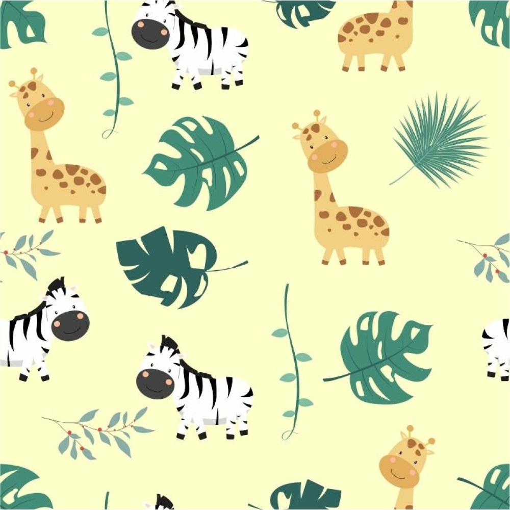 Papel de Parede Baby Girafa e Zebra Cute
