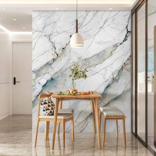 Papel de Parede Personalizado Mármore Branco Nebuloso