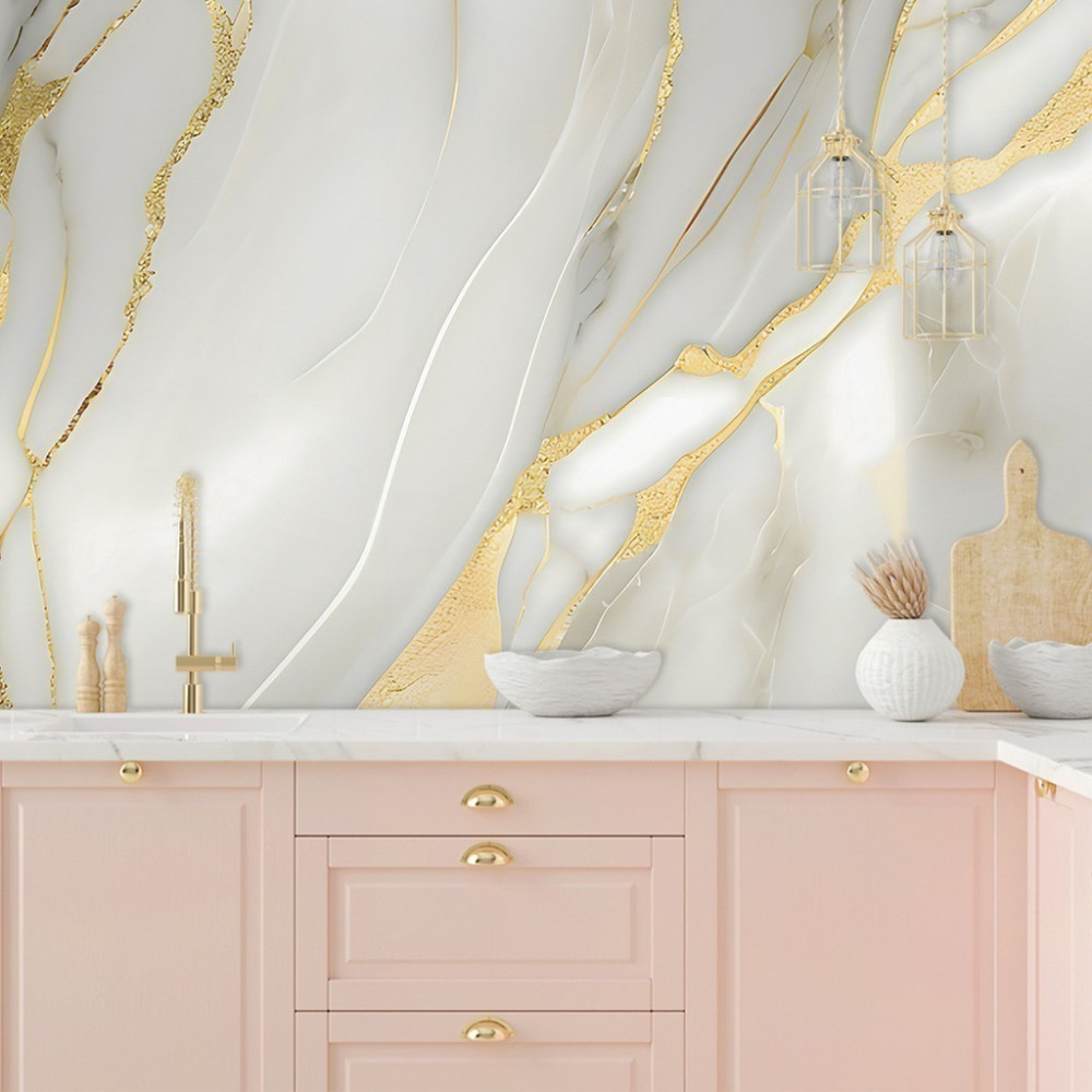 Papel de Parede Personalizado Mármore Carraca Sofisticado