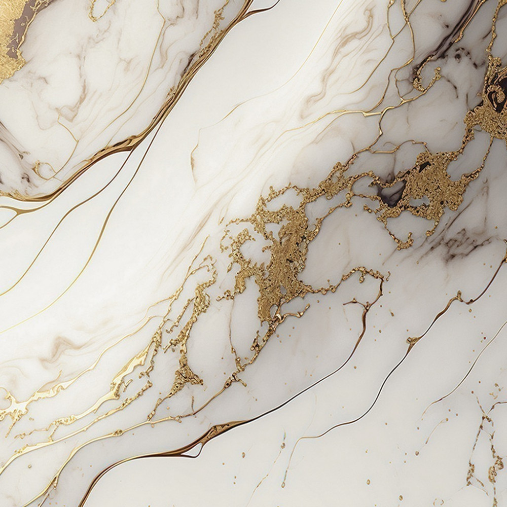 Papel de Parede Personalizado Mármore Fusão de Ouro