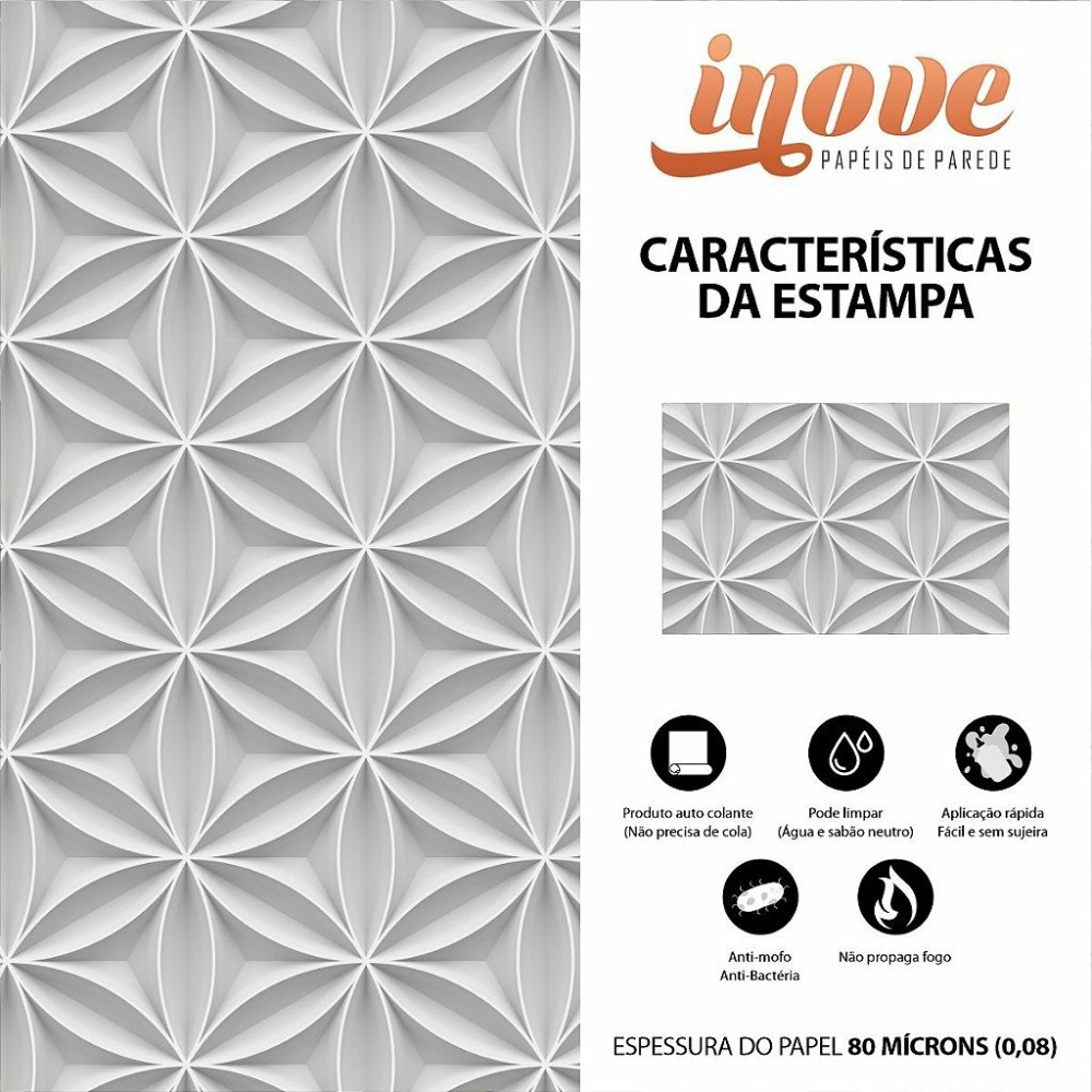 Papel de Parede Geométrico Anis Estrelado 3D