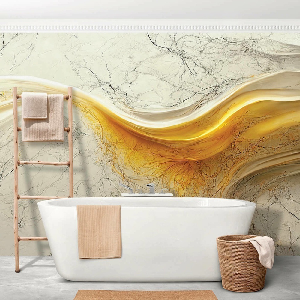 Papel de Parede Personalizado Mármore Alabastro Dourado Papel de Parede Personalizado Mármore Alabastro Dourado
