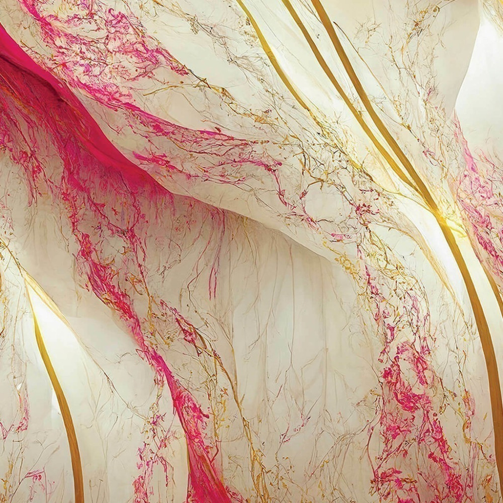 Papel de Parede Personalizado Mármore Gold Pink