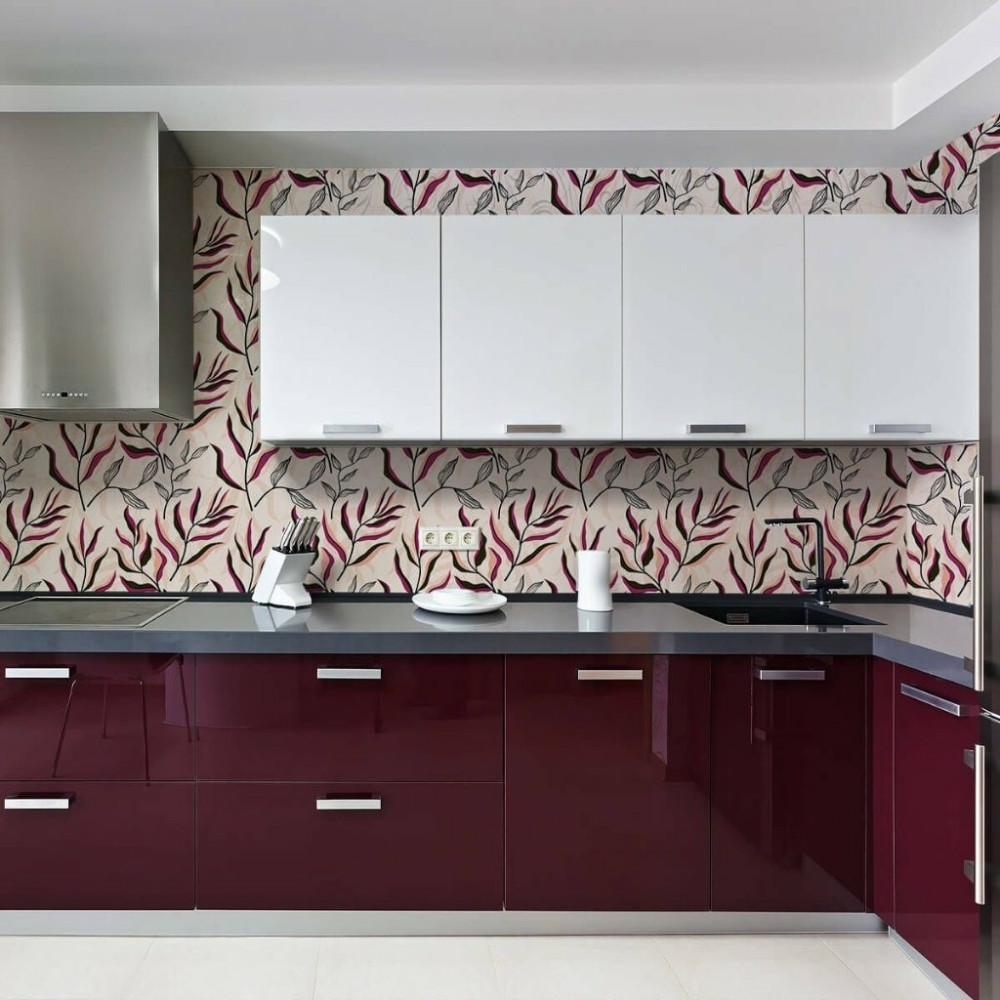 Papel de Parede Natura Folhas Rosé