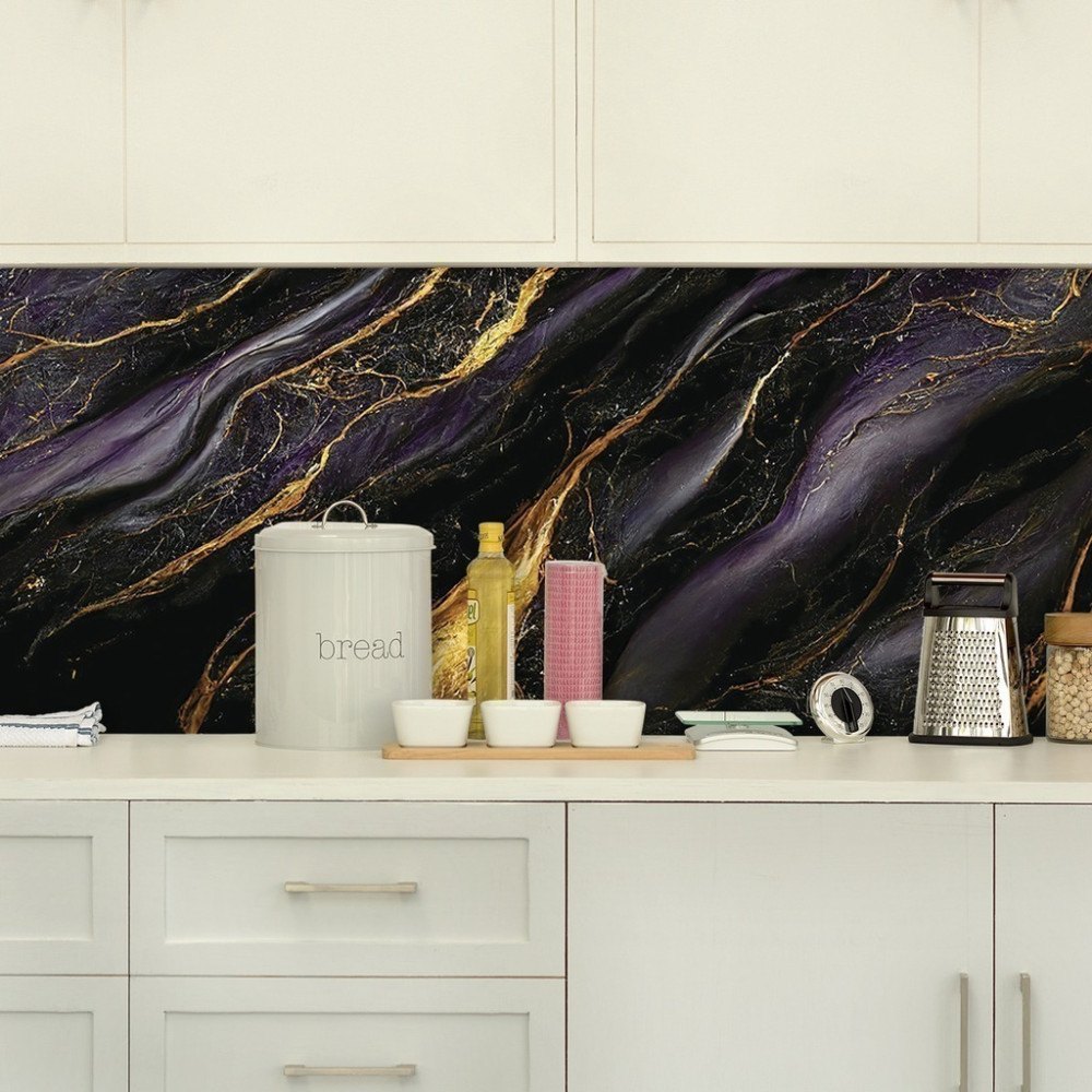 Papel de Parede Personalizado Mármore Pedra Negra Iluminada Papel de Parede Personalizado Mármore Pedra Negra Iluminada