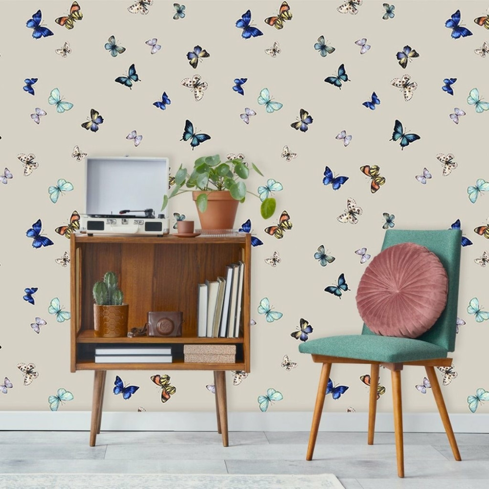 Papel De Parede Personalizado Borboletas Coloridas