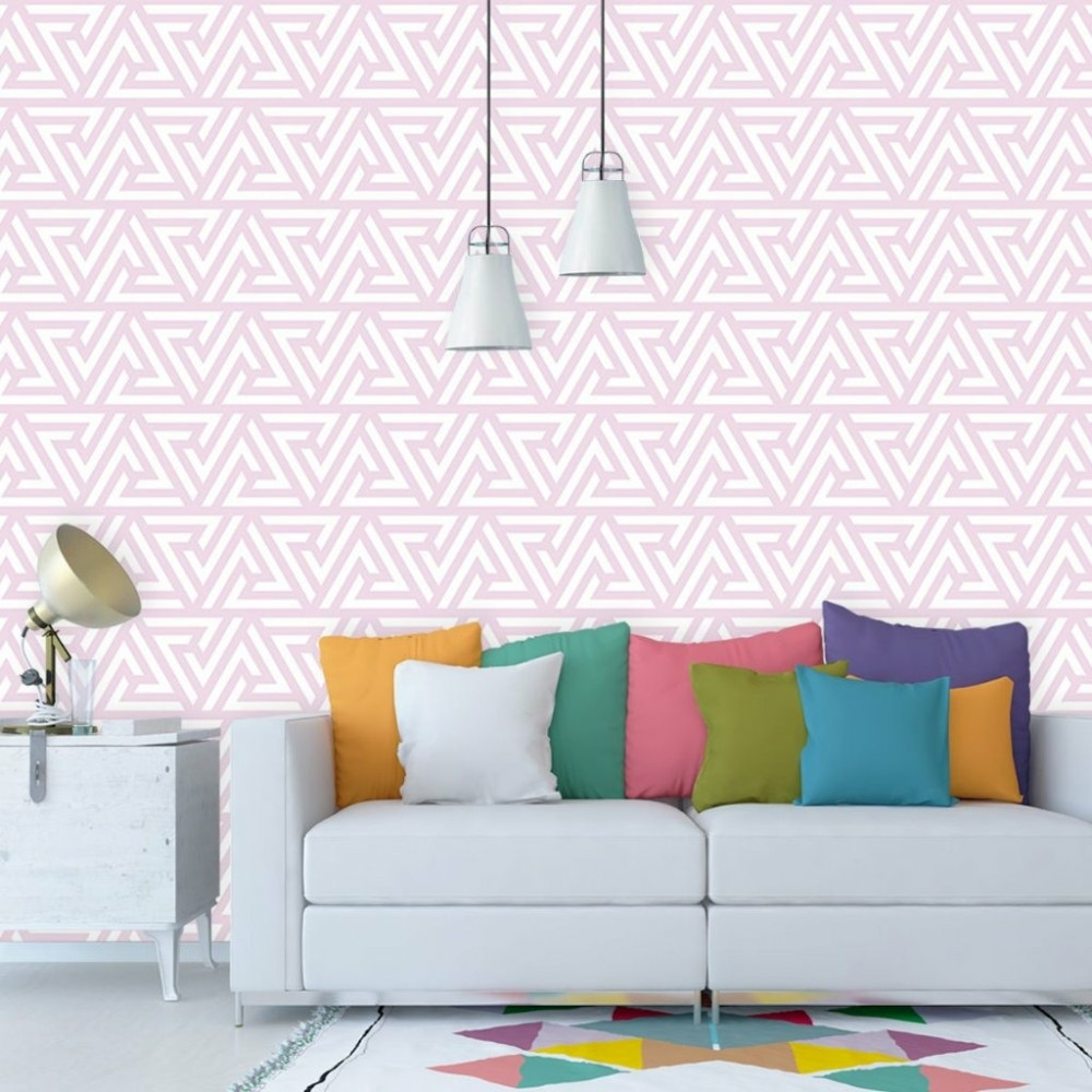 Papel De Parede Personalizado Triangles Pink Papel De Parede Personalizado Triangles Pink