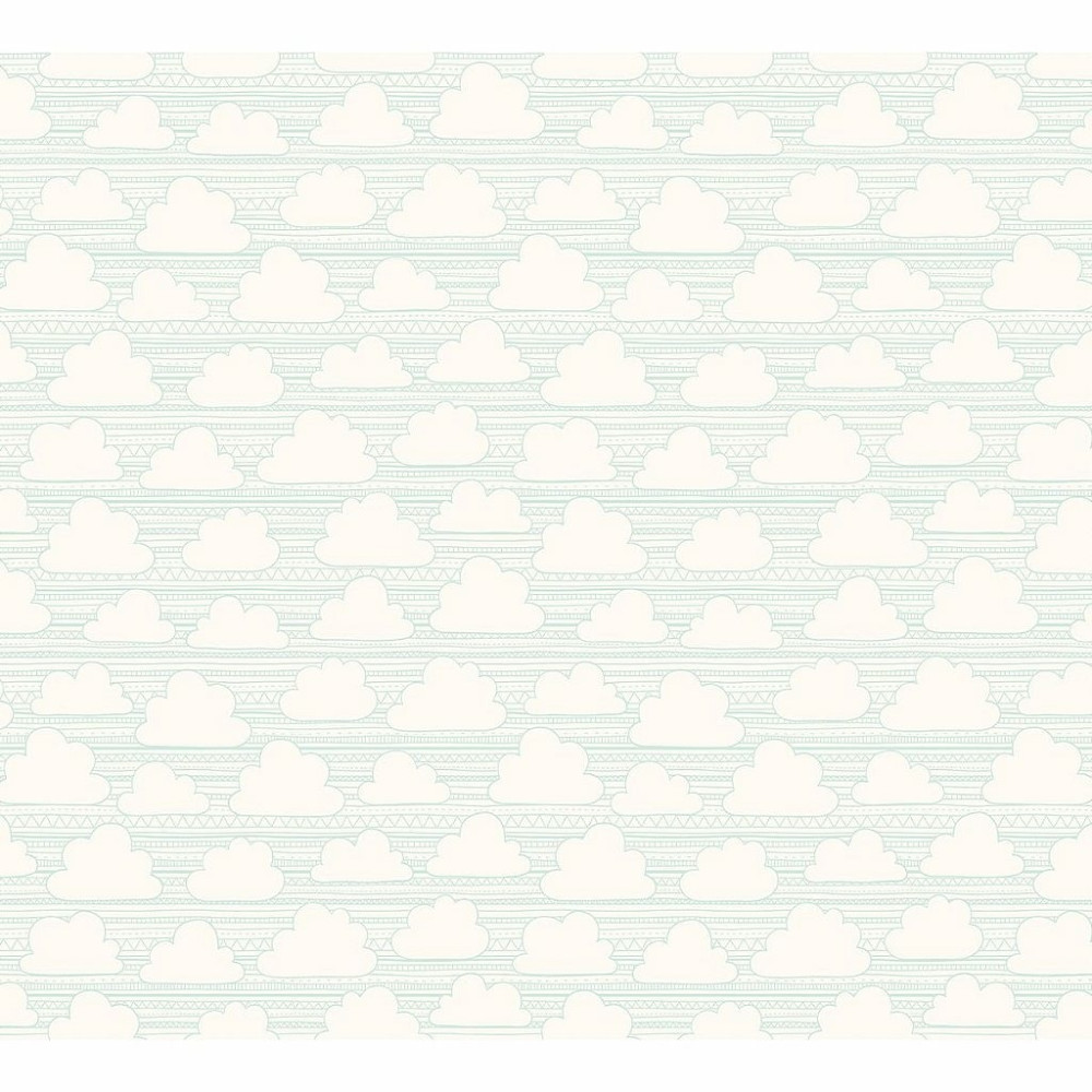 Papel de Parede Personalizado Nuvens Verdes