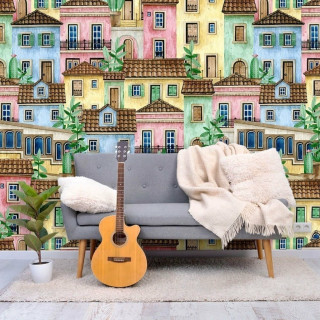 Papel de Parede Personalizado Casinhas