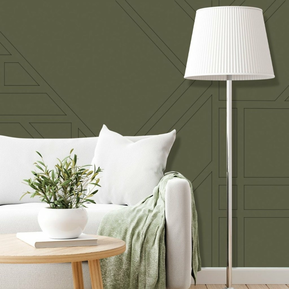 Papel de Parede Personalizado Painel de Madeira Verde Militar