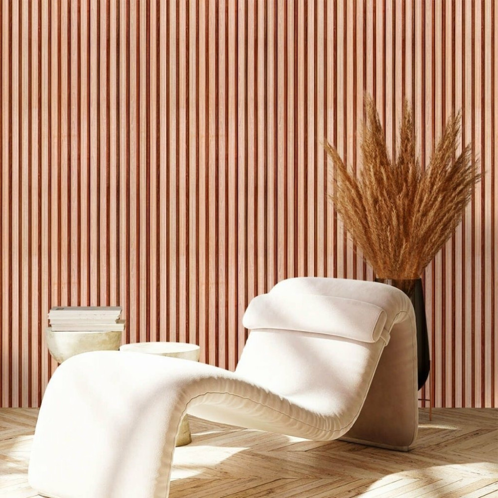 Papel De Parede Personalizado Madeira Ripado Pinus Com Mogno