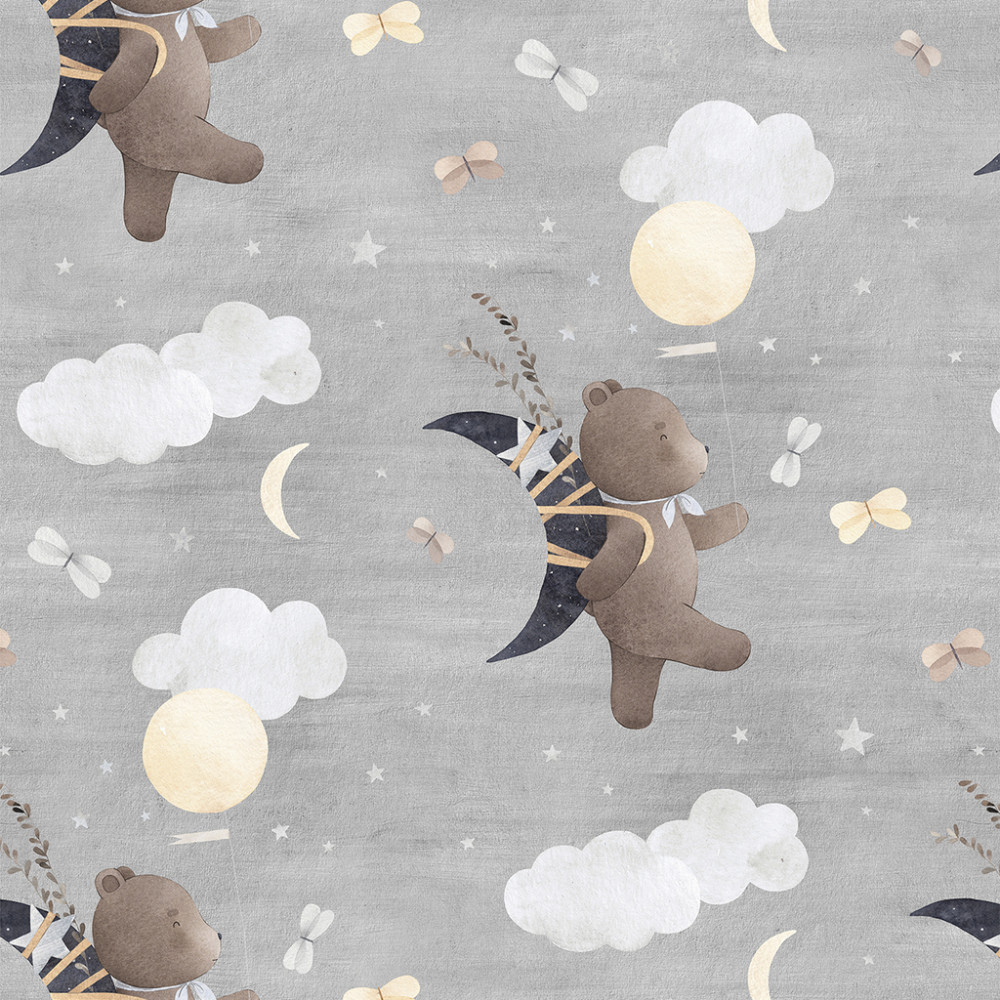 Papel de Parede Baby Urso Lunar Papel de Parede Baby Urso Lunar