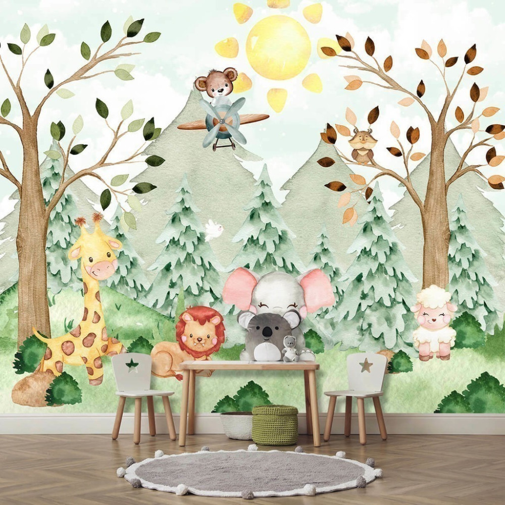 Papel De Parede Personalizado Amiguinhos Da Floresta Cute Papel De Parede Personalizado Amiguinhos Da Floresta Cute