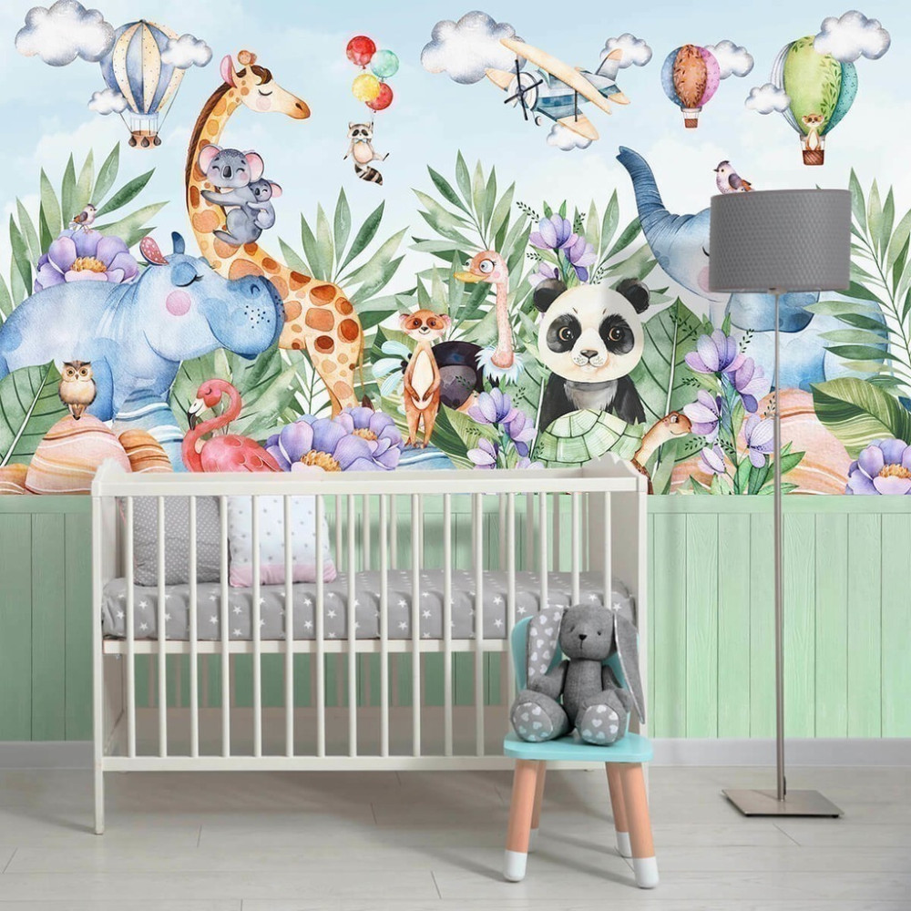 Papel De Parede Personalizado Folhagens Safári