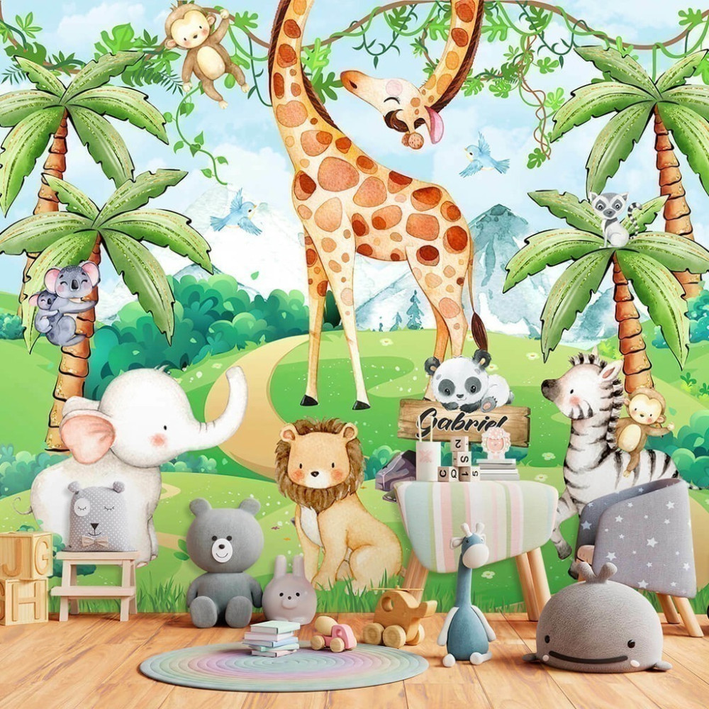 Papel De Parede Personalizado Bichinhos Do Safári