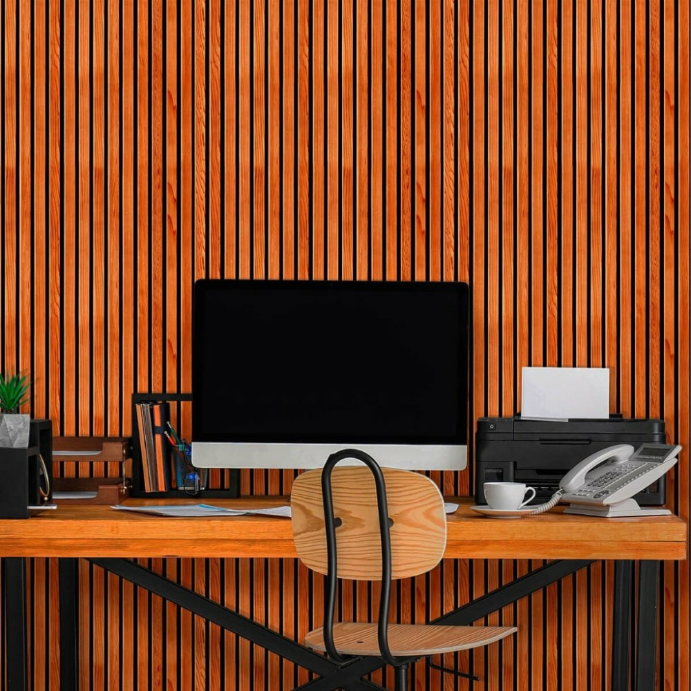 Papel de Parede Madeira Ripada Envernizada