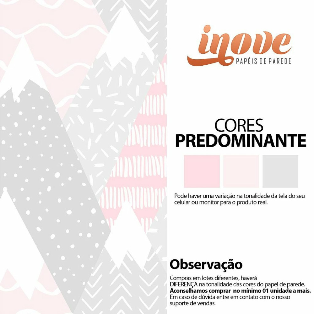 Papel de Parede Montanhas Baby Rosa e Cinza Papel de Parede Montanhas Baby Rosa e Cinza