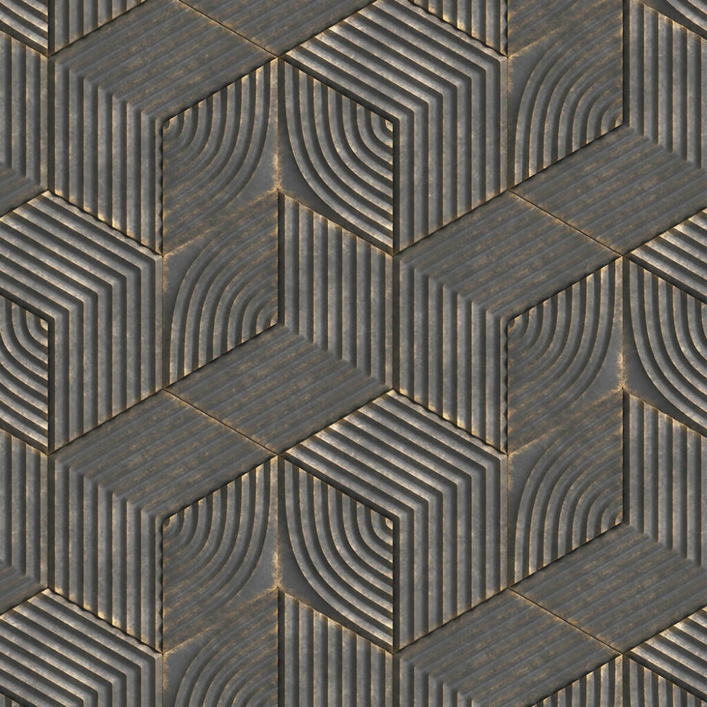 Papel de Parede Geométrico Cubos em Perspectiva Papel de Parede Geométrico Cubos em Perspectiva