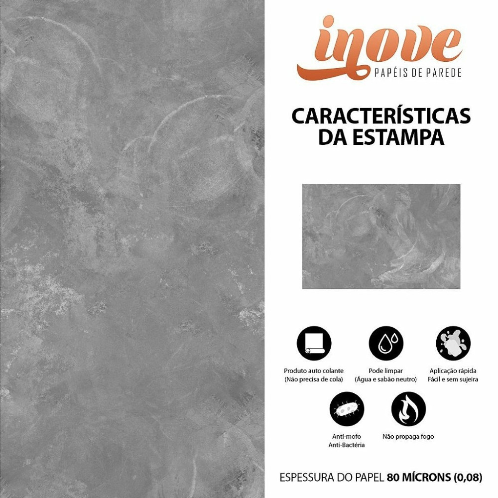 Papel de Parede Cimento Queimado Grafite