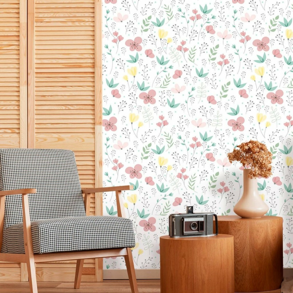 Papel de Parede Floral Soft