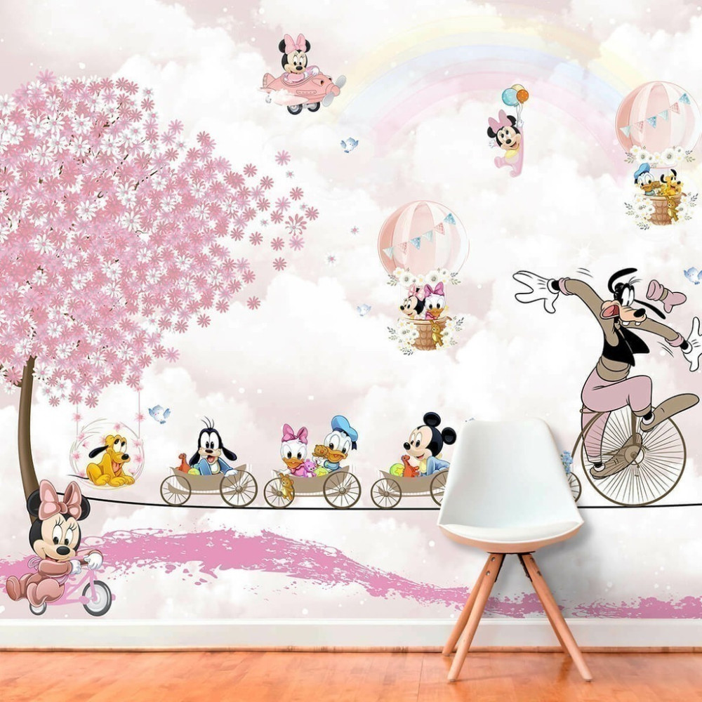 Papel de Parede Personalizado Passeio Encantado com a Turma do Mickey