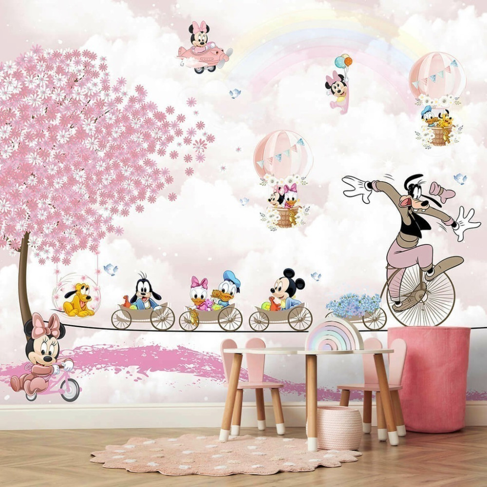 Papel de Parede Personalizado Passeio Encantado com a Turma do Mickey