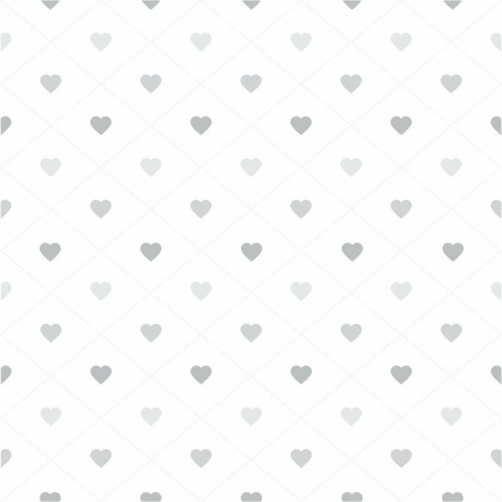 Papel de Parede Baby Corações Cinza