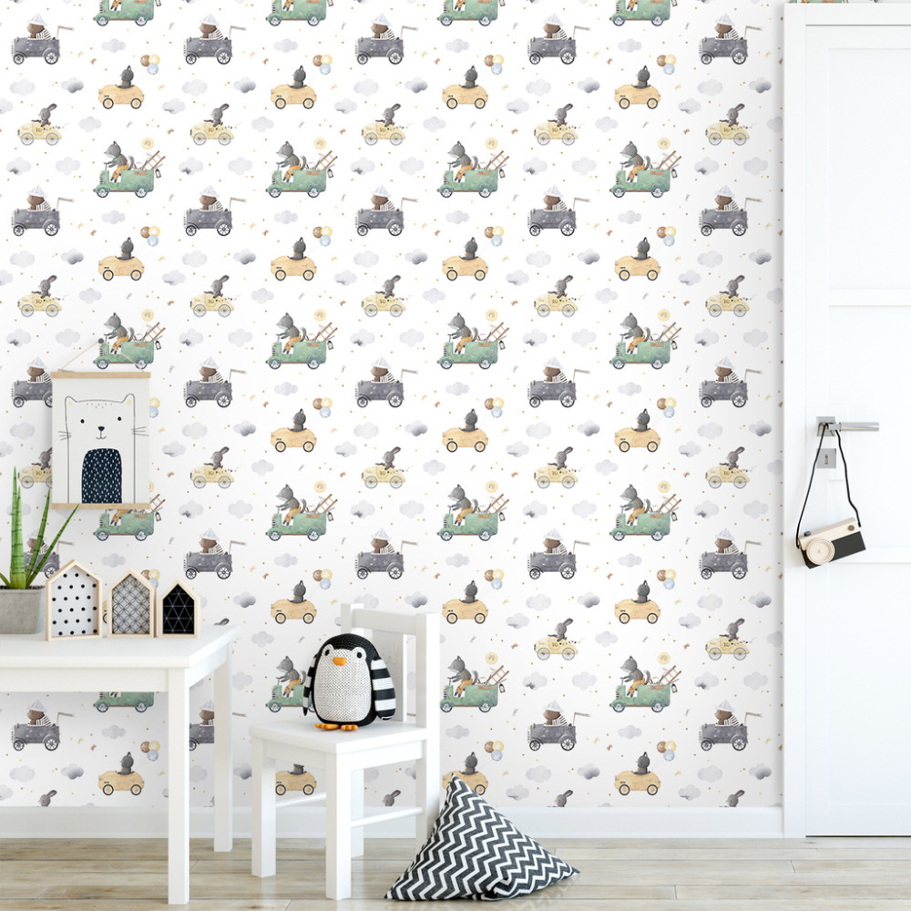 Papel de Parede Baby Corrida dos Bichos Papel de Parede Baby Corrida dos Bichos