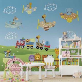 Papel De Parede Personalizado Passeio Encantado Com Amiguinhos