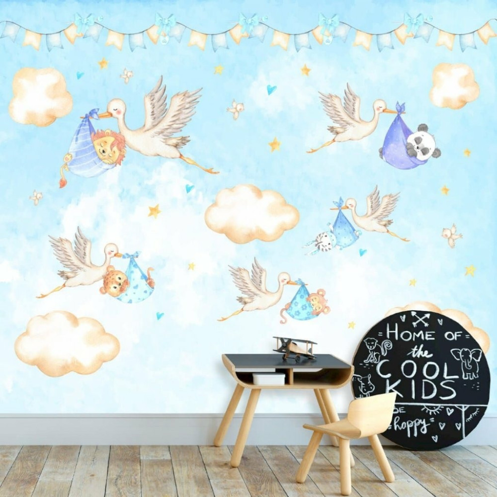 Papel de Parede Personalizado Safari Baby Aquarela
