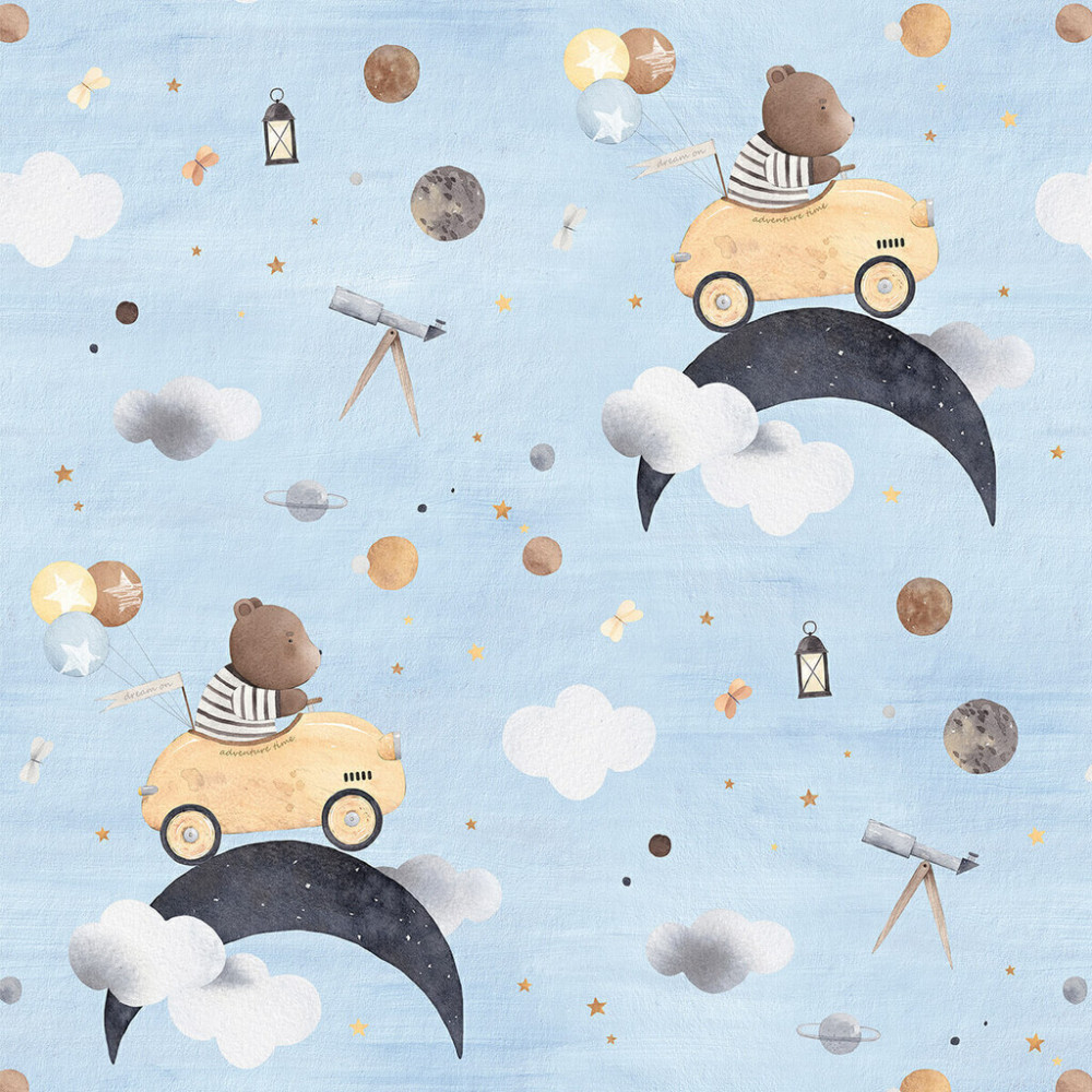 Papel de Parede Baby Viagem Lunar Papel de Parede Baby Viagem Lunar