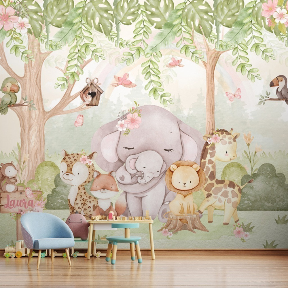 Papel de Parede Personalizado Safari dos Animais