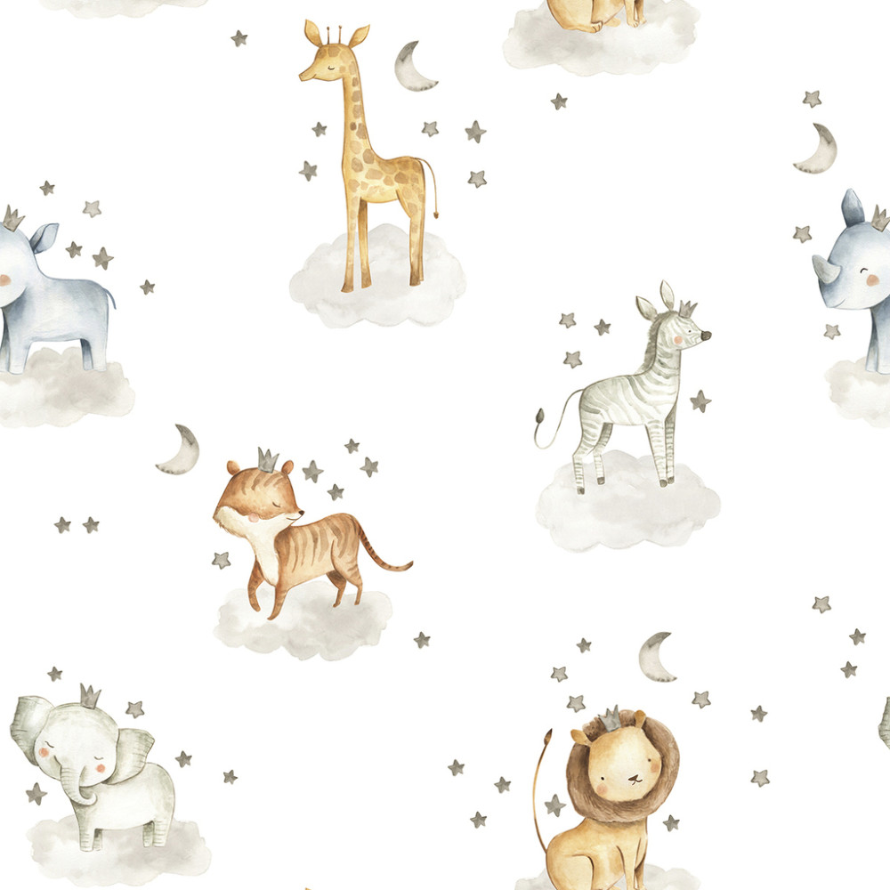 Papel de Parede Baby Noite Estrelada dos Animais Papel de Parede Baby Noite Estrelada dos Animais