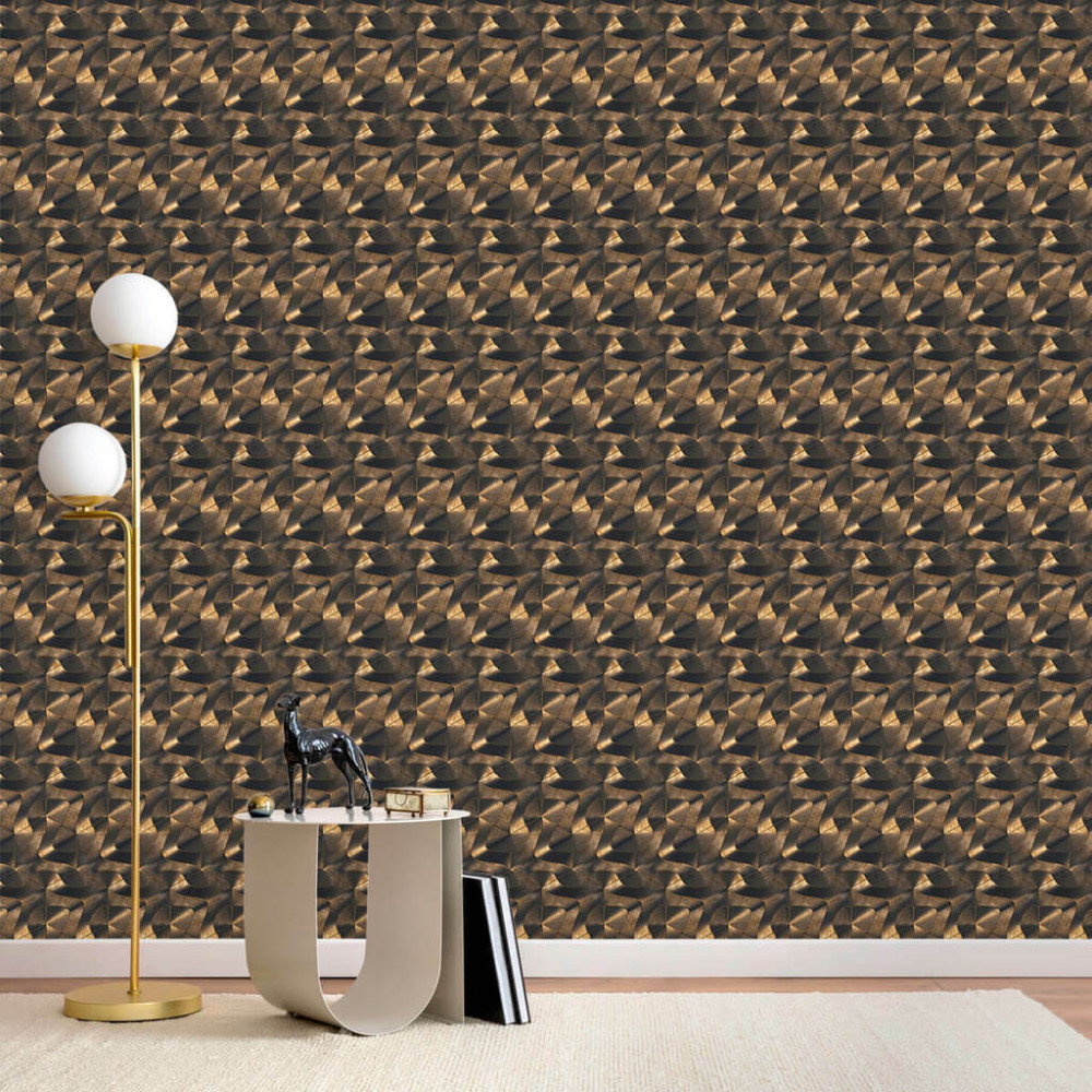 Papel de Parede Geométrico Reflexo Metálico Papel de Parede Geométrico Reflexo Metálico