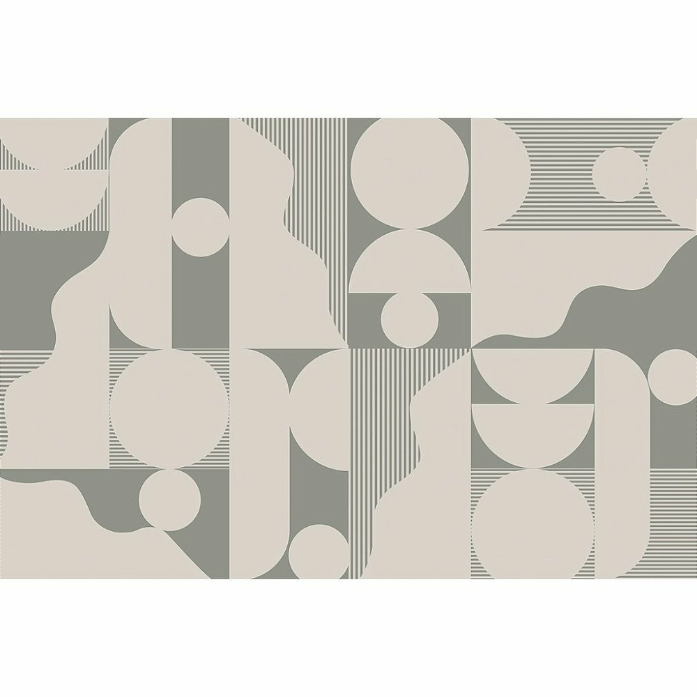 Papel De Parede Personalizado Linhas Curvas Com Círculos