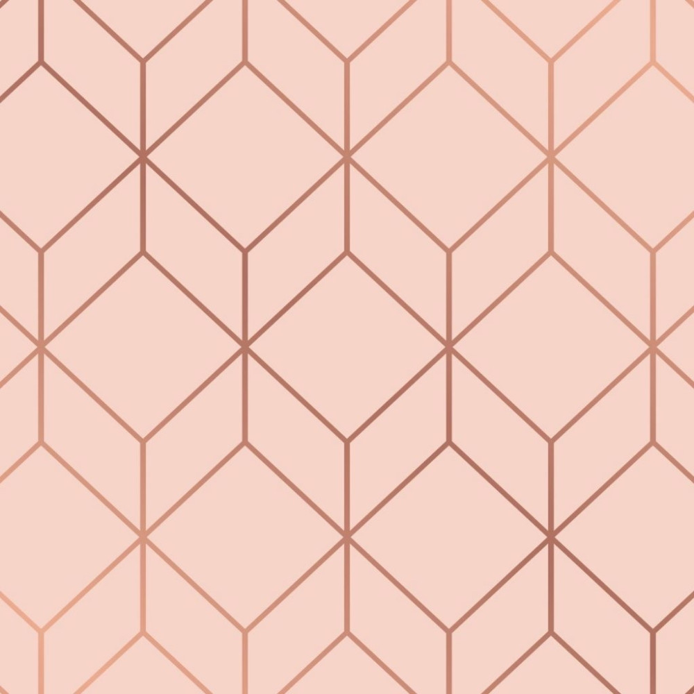 Papel de Parede Geométrico Stylish Soft Pink com Rose