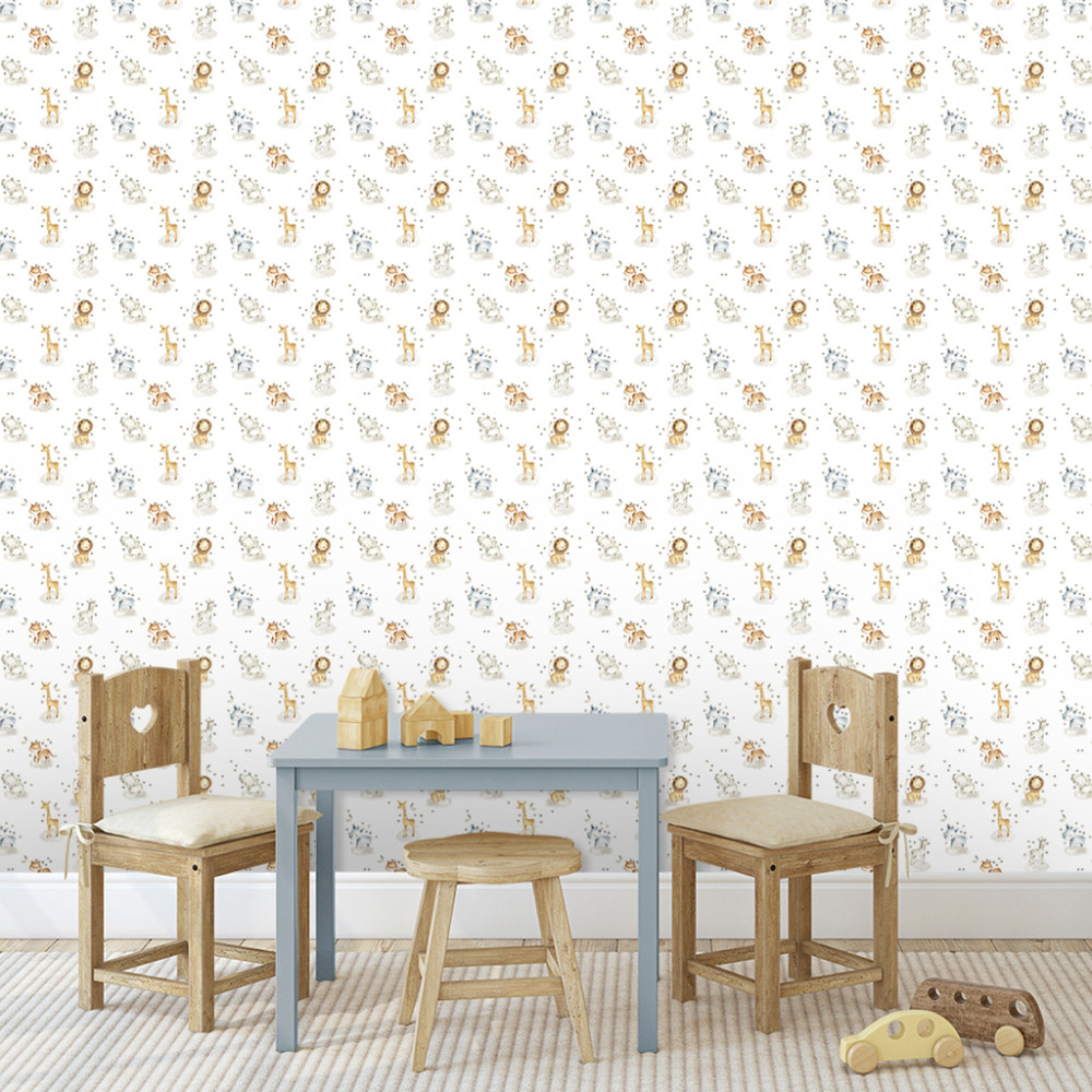 Papel de Parede Baby Safari Feliz