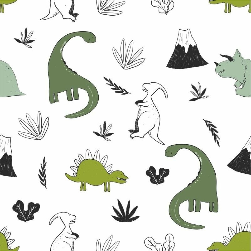 Papel de Parede Infantil Dinossauros Green