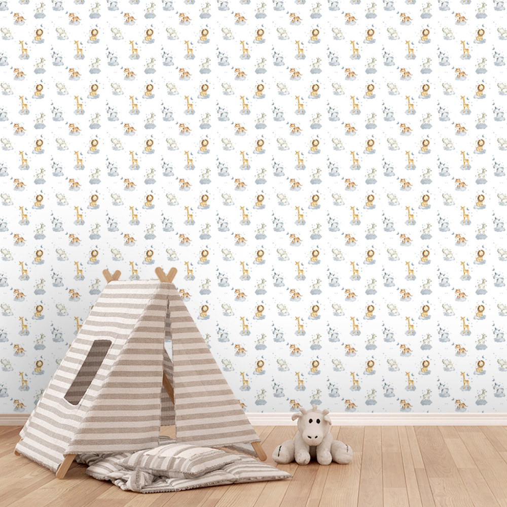Papel de Parede Baby Safari Friends